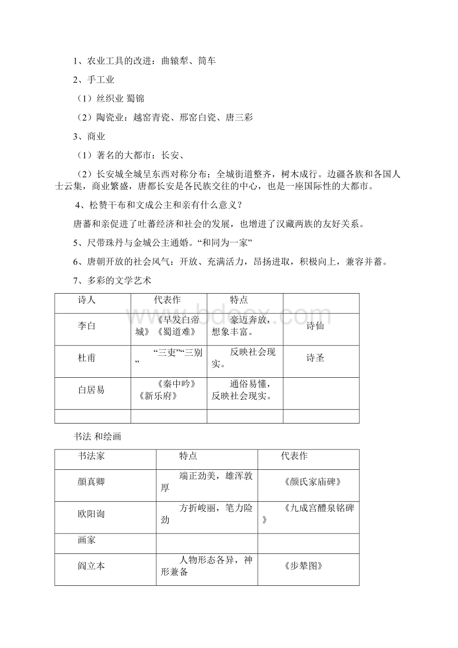 七年级历史下册知识点归纳新人教版Word文档下载推荐.docx_第3页