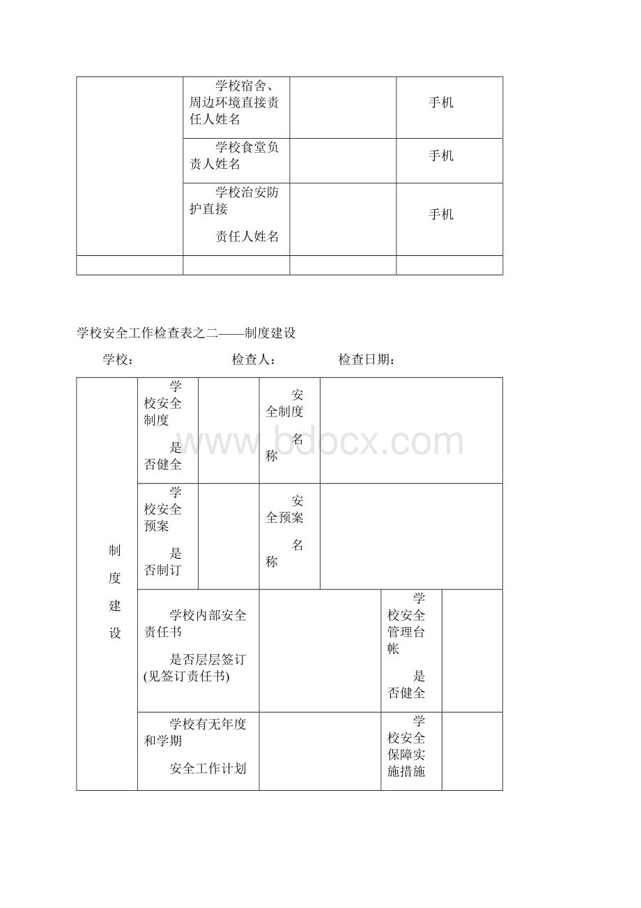 冯卯镇学校安全工作检查表.docx_第2页