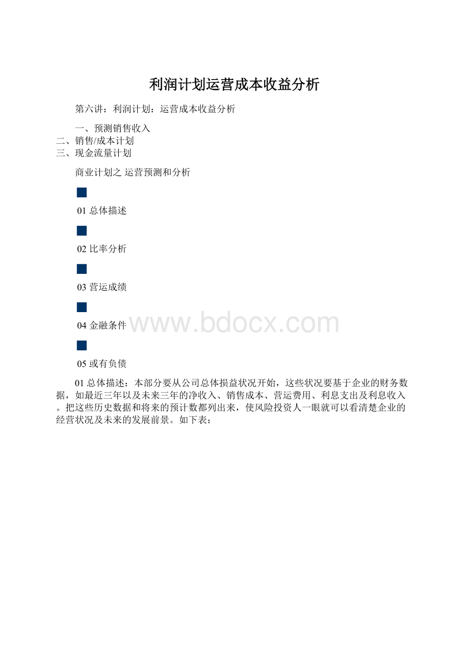 利润计划运营成本收益分析.docx_第1页