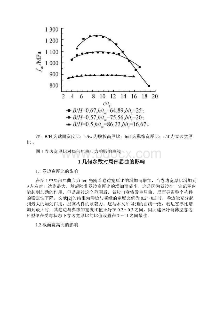 冷弯薄壁卷边H型钢受弯构件局部屈曲分析技术.docx_第2页