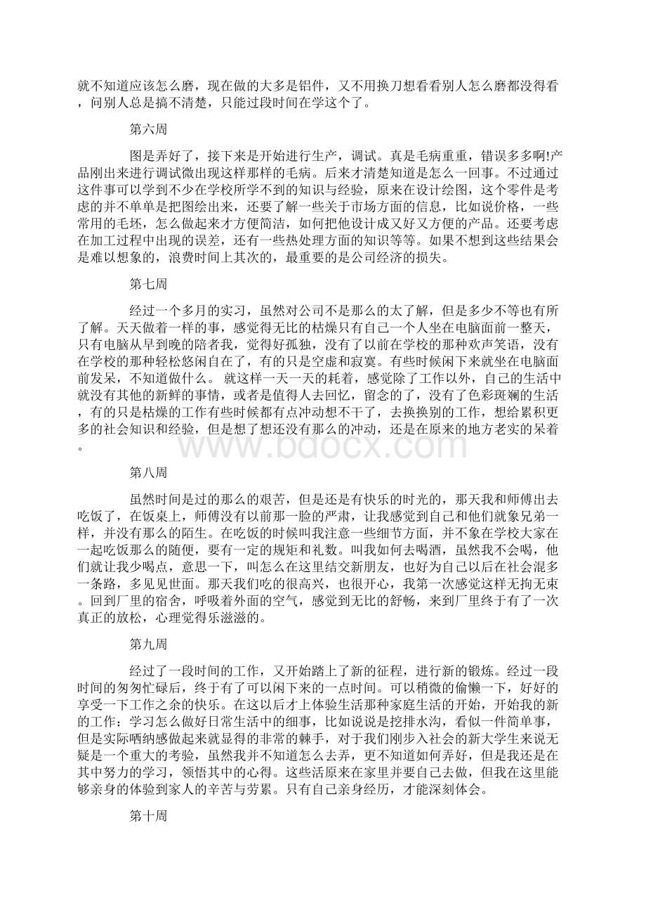 大学生工厂实习周记25篇.docx_第2页