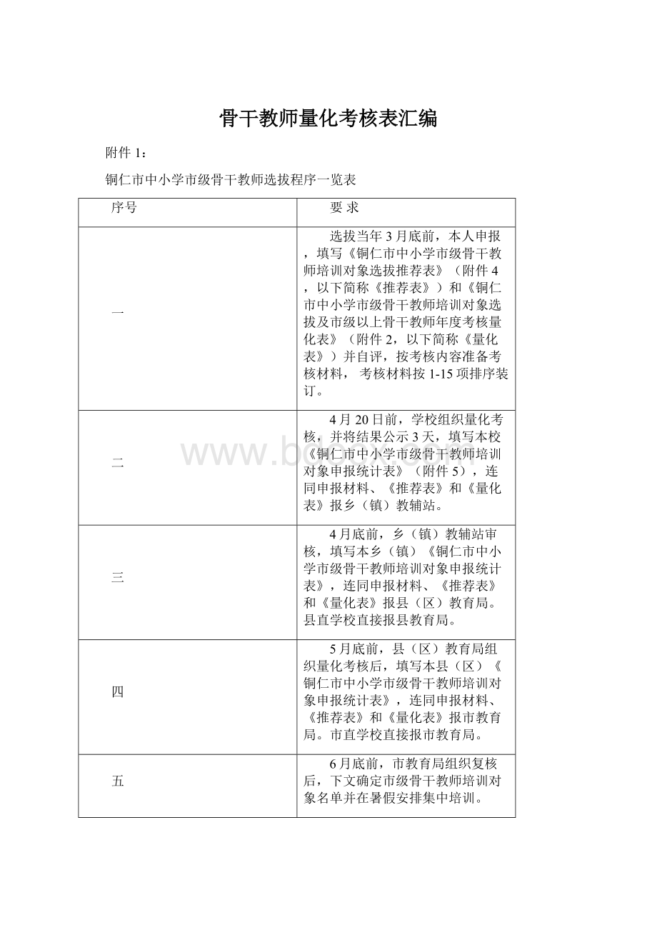 骨干教师量化考核表汇编.docx