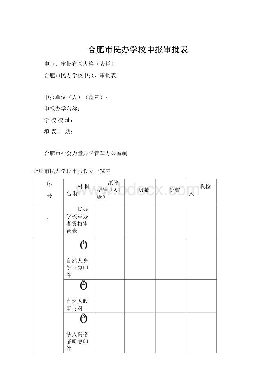 合肥市民办学校申报审批表.docx_第1页