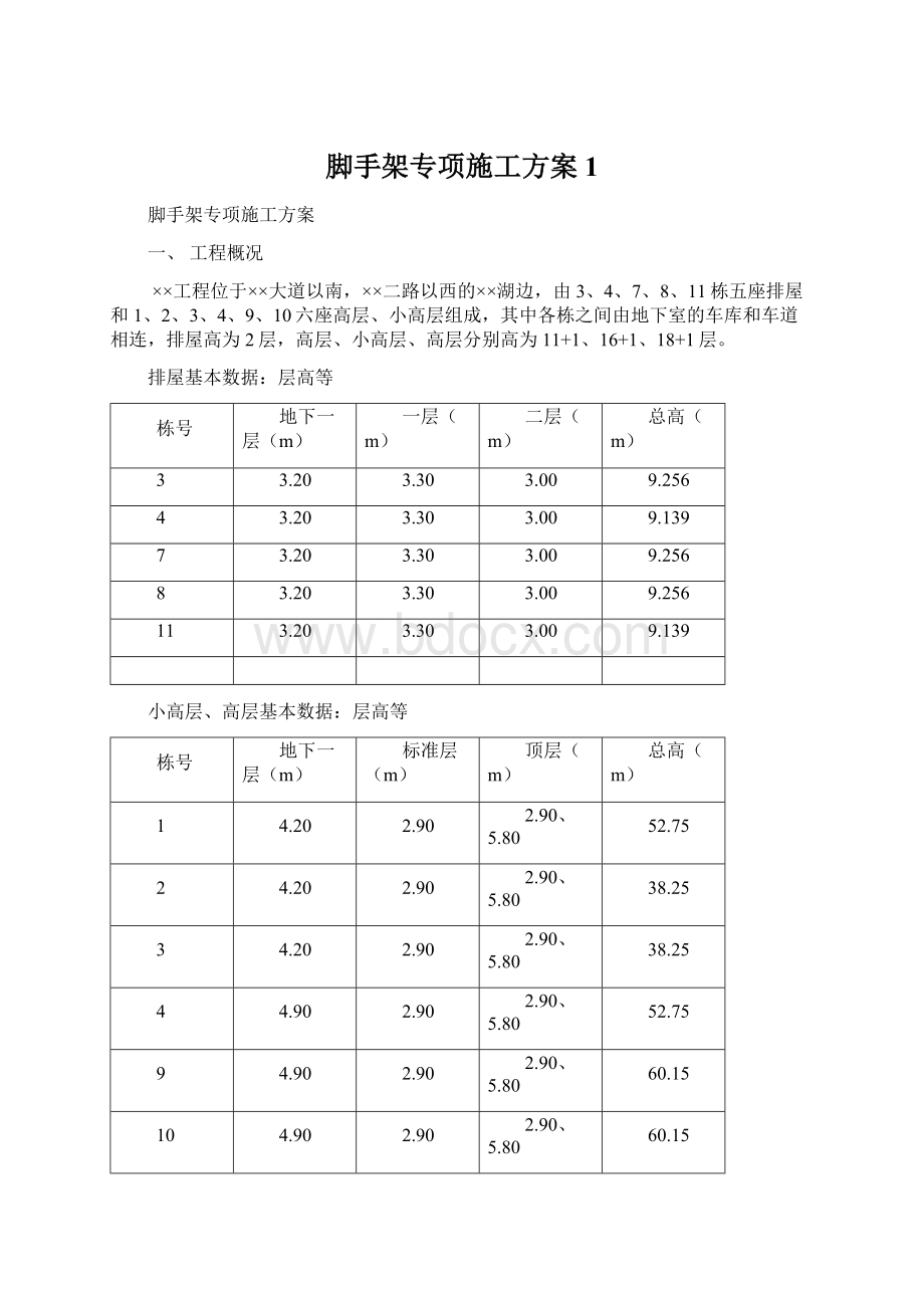 脚手架专项施工方案1Word文件下载.docx