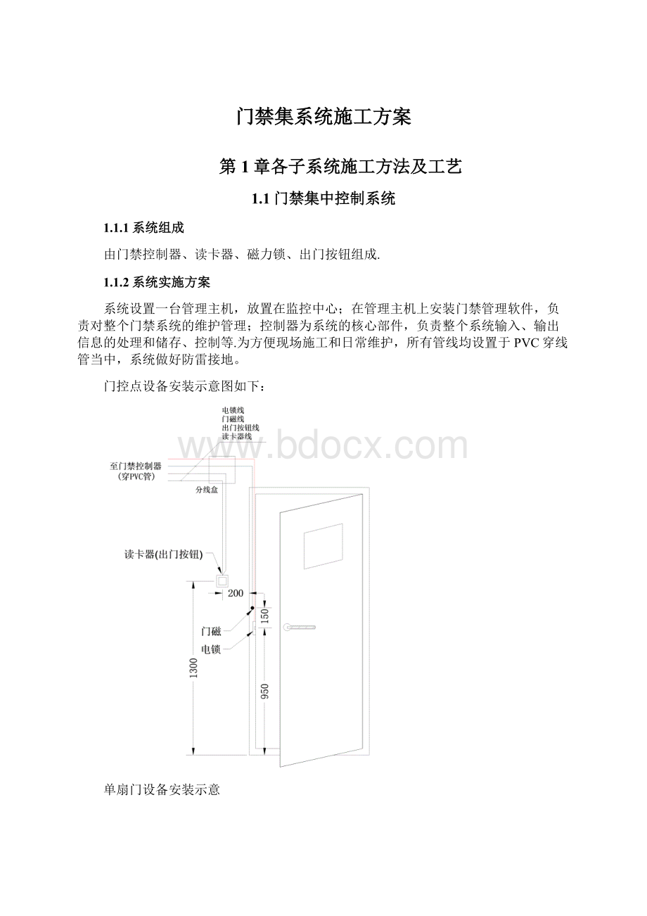 门禁集系统施工方案.docx