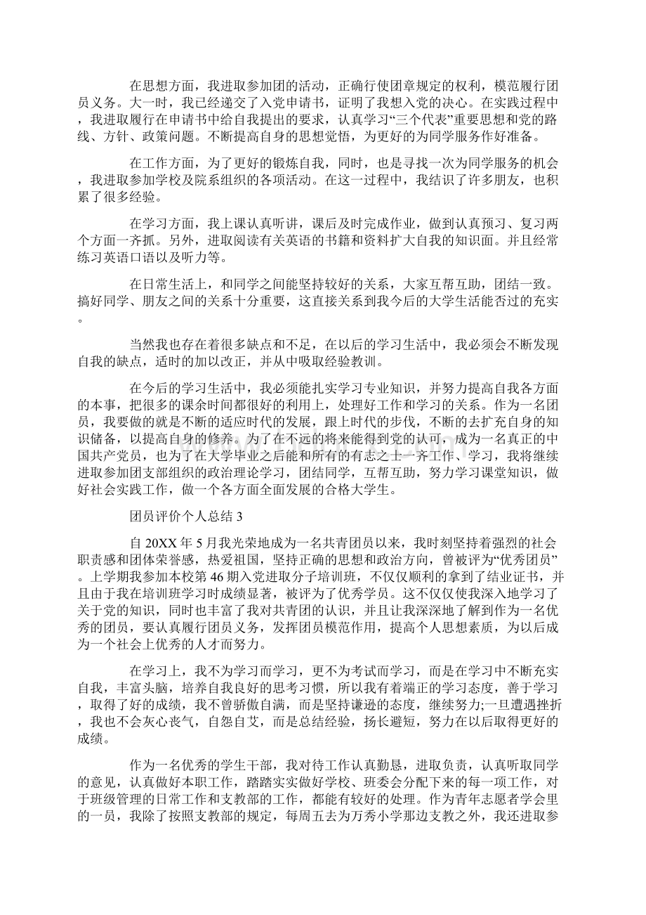 团员评价个人总结五篇.docx_第2页