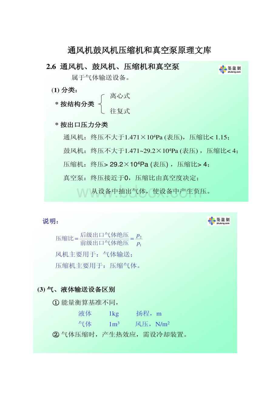 通风机鼓风机压缩机和真空泵原理文库Word格式文档下载.docx_第1页