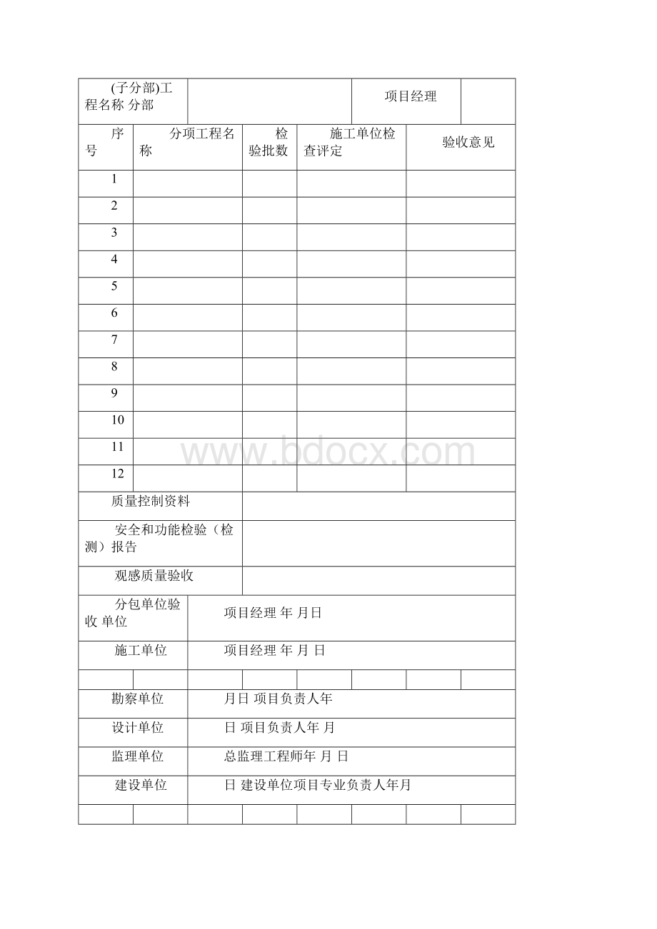 分部分项工程单位工程等验收表格Word文档格式.docx_第3页