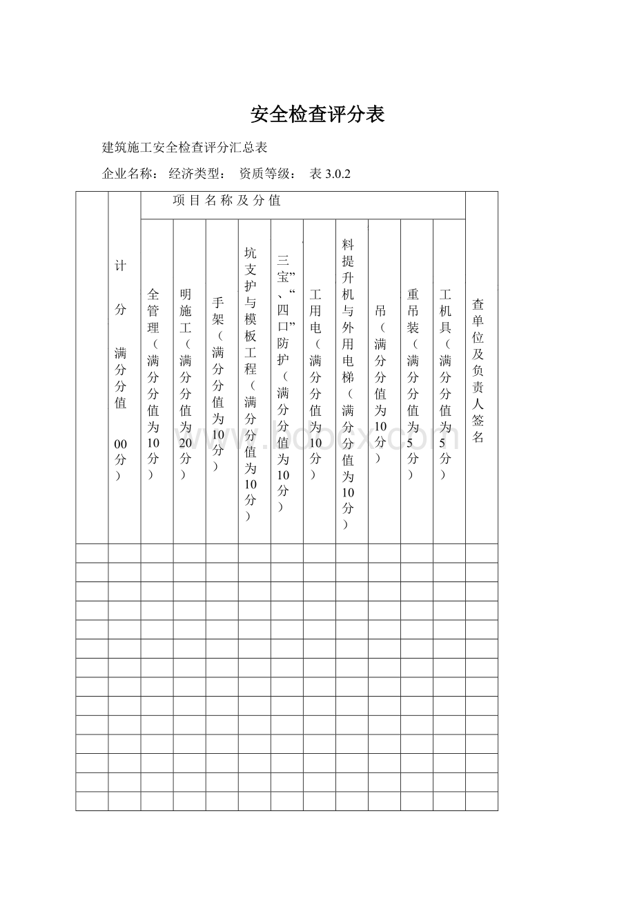 安全检查评分表.docx_第1页