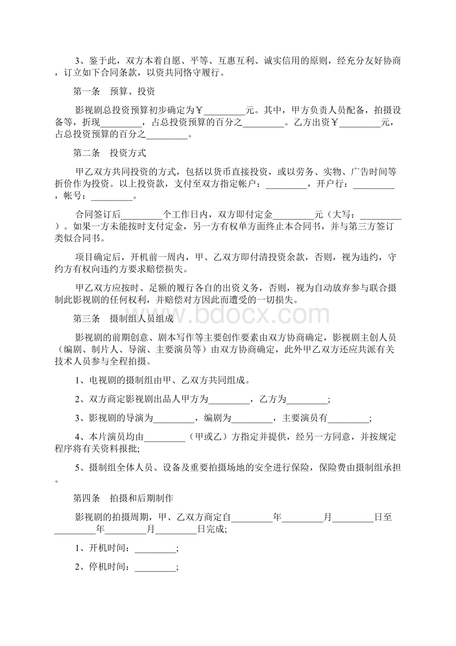 影视项目合作协议范文Word下载.docx_第2页