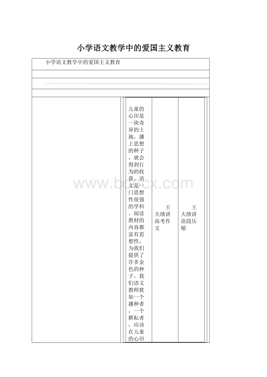 小学语文教学中的爱国主义教育.docx