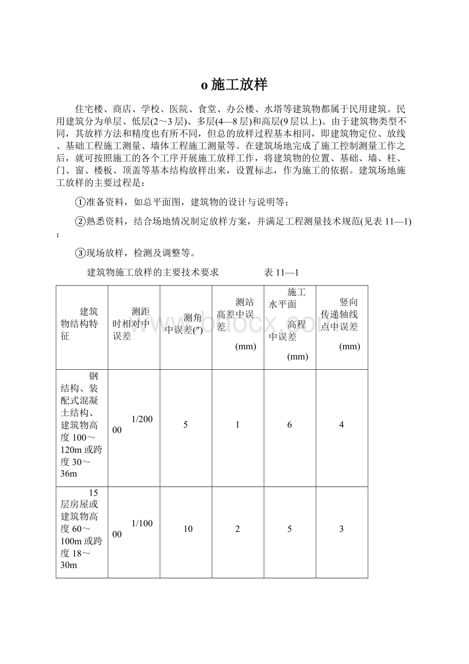 o施工放样Word格式文档下载.docx