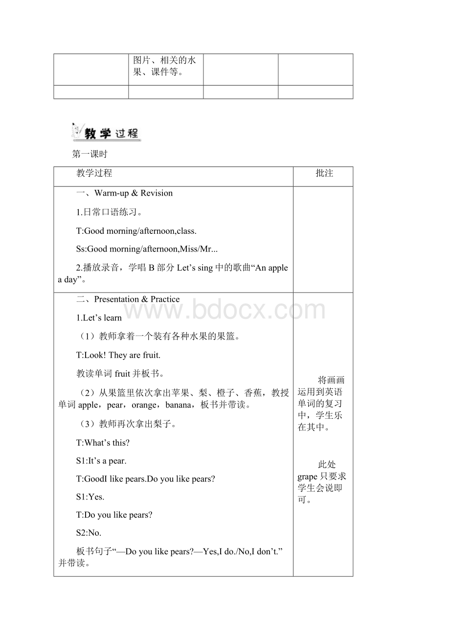 PEP三年级下册英语Unit 5教案一单元教案与反思Word文件下载.docx_第2页