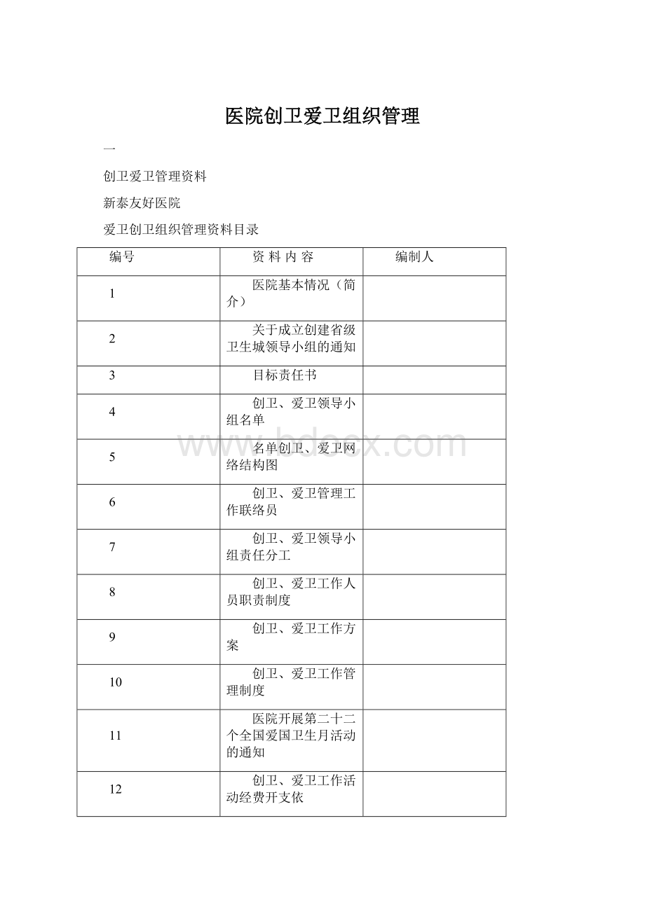 医院创卫爱卫组织管理.docx