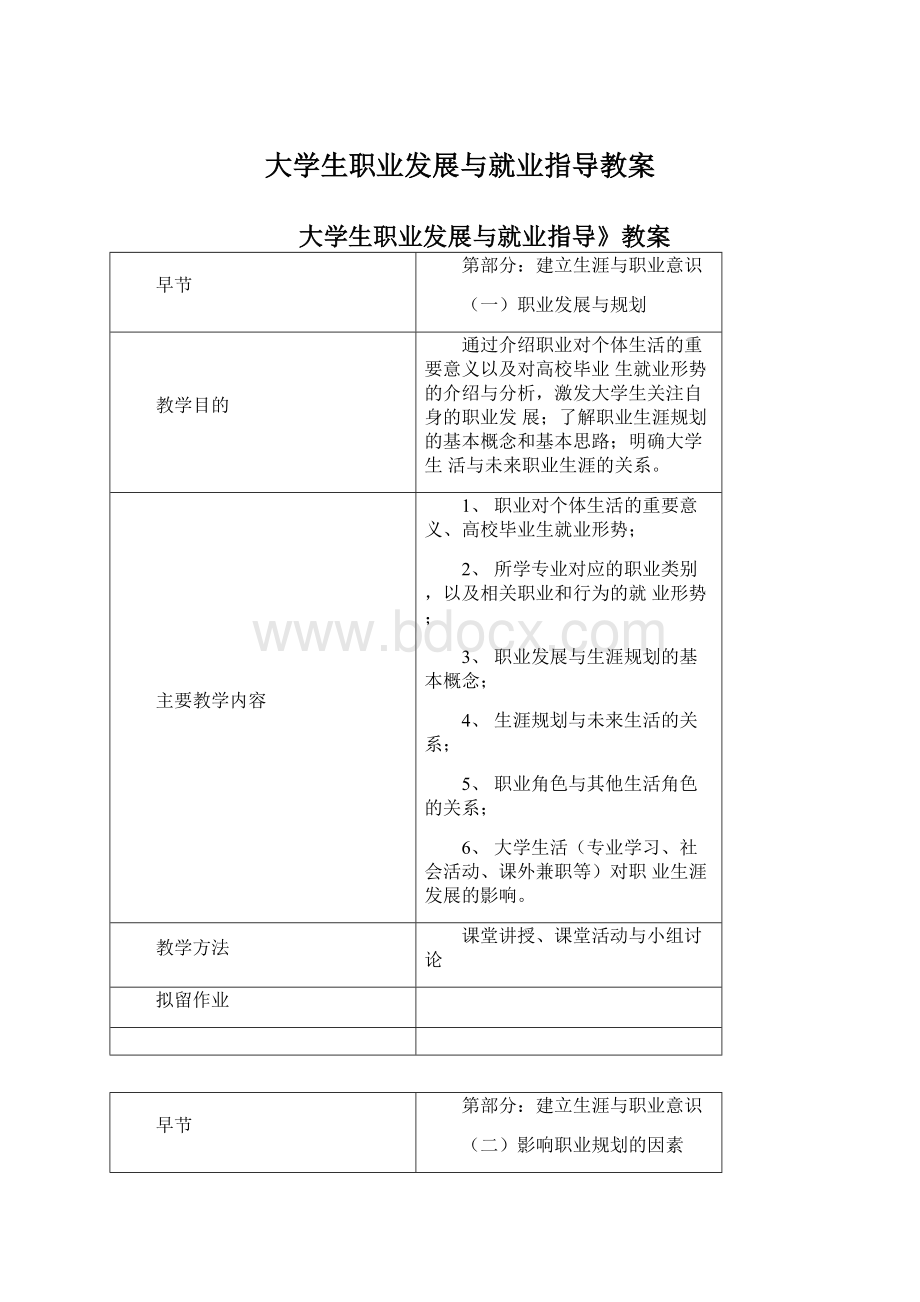 大学生职业发展与就业指导教案.docx_第1页