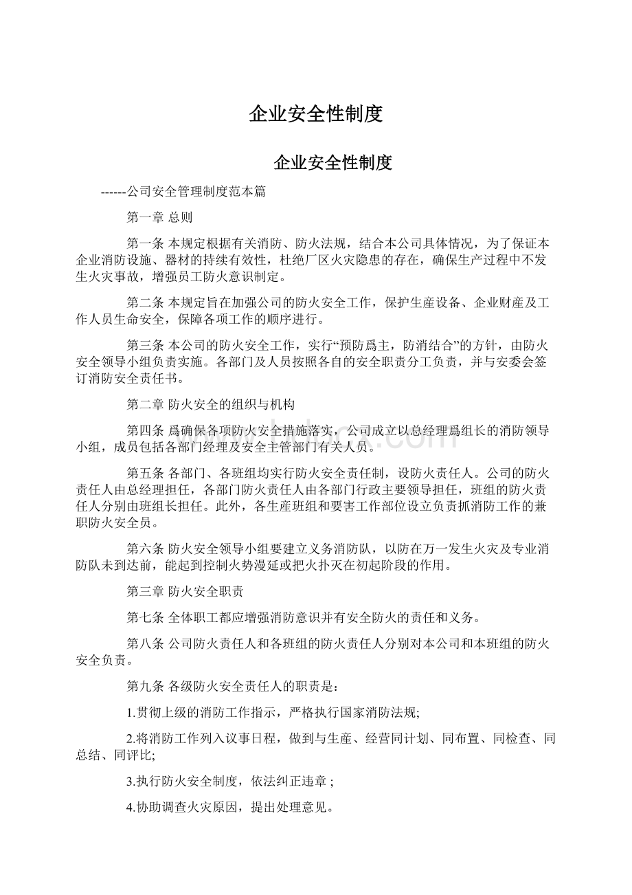 企业安全性制度Word格式文档下载.docx