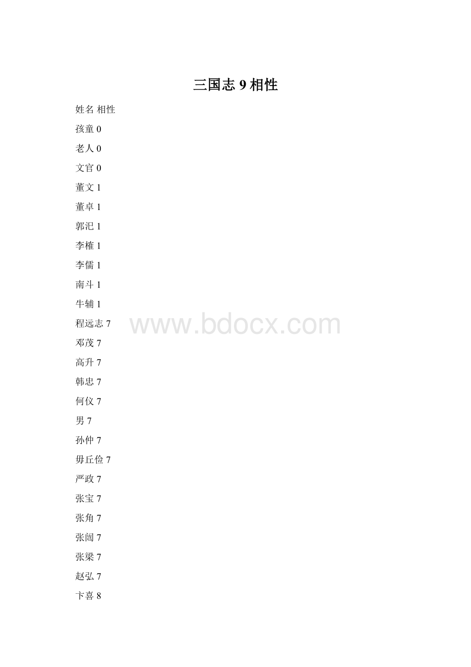 三国志9相性.docx