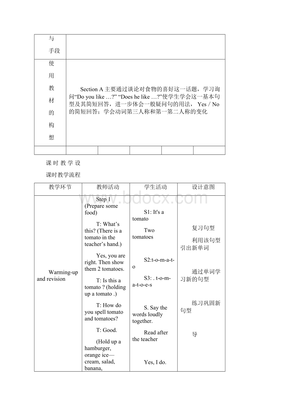 七年级上Unit 6教学设计Word文件下载.docx_第3页