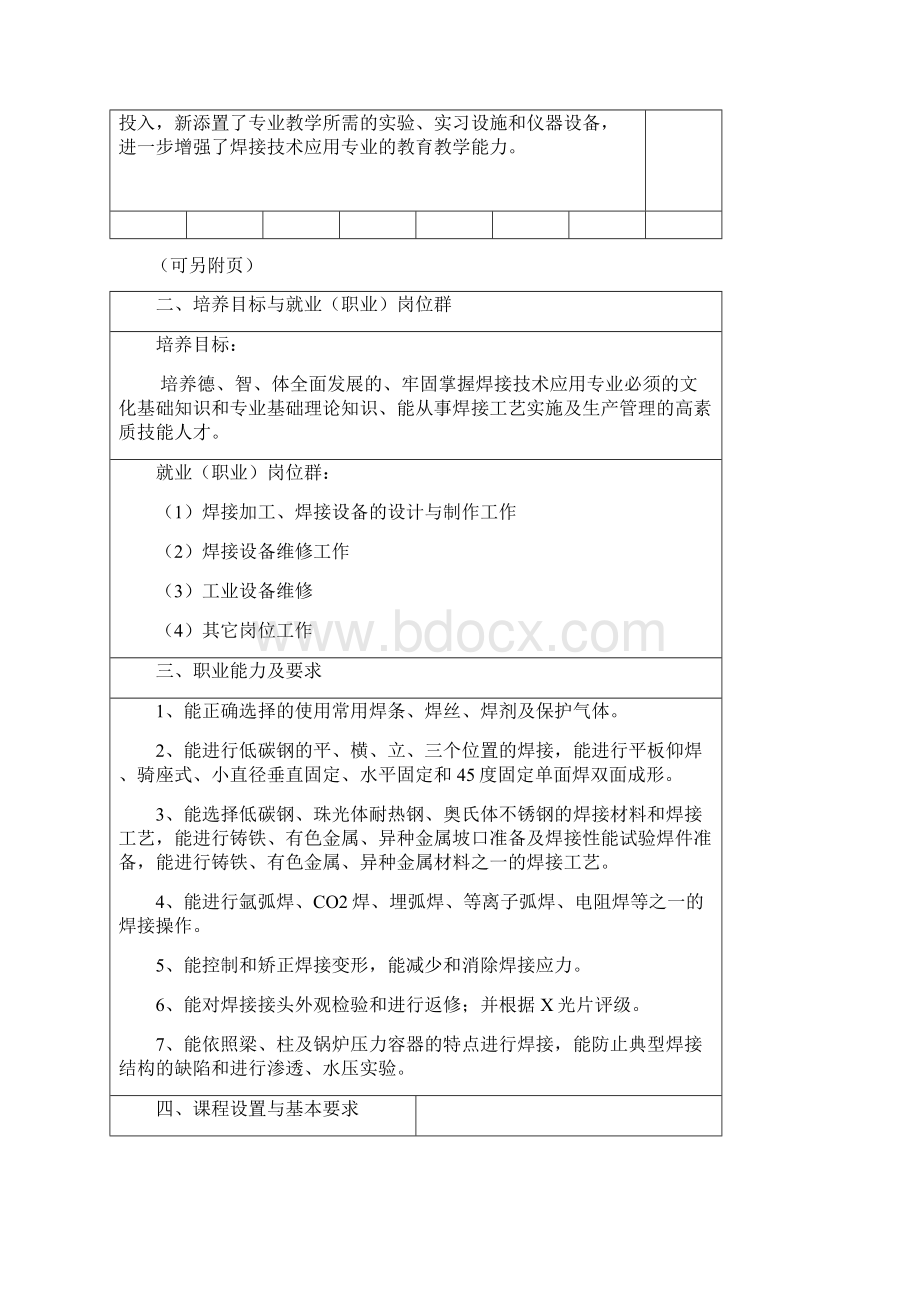 中等职业学校焊接专业技能方向备案表.docx_第3页