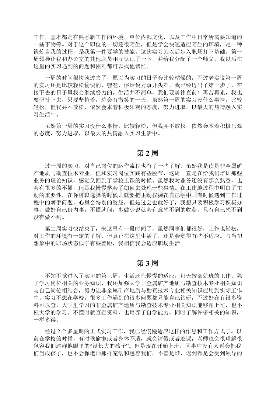 非金属矿产地质与勘查技术专业毕业实习周记范文原创全套.docx_第2页