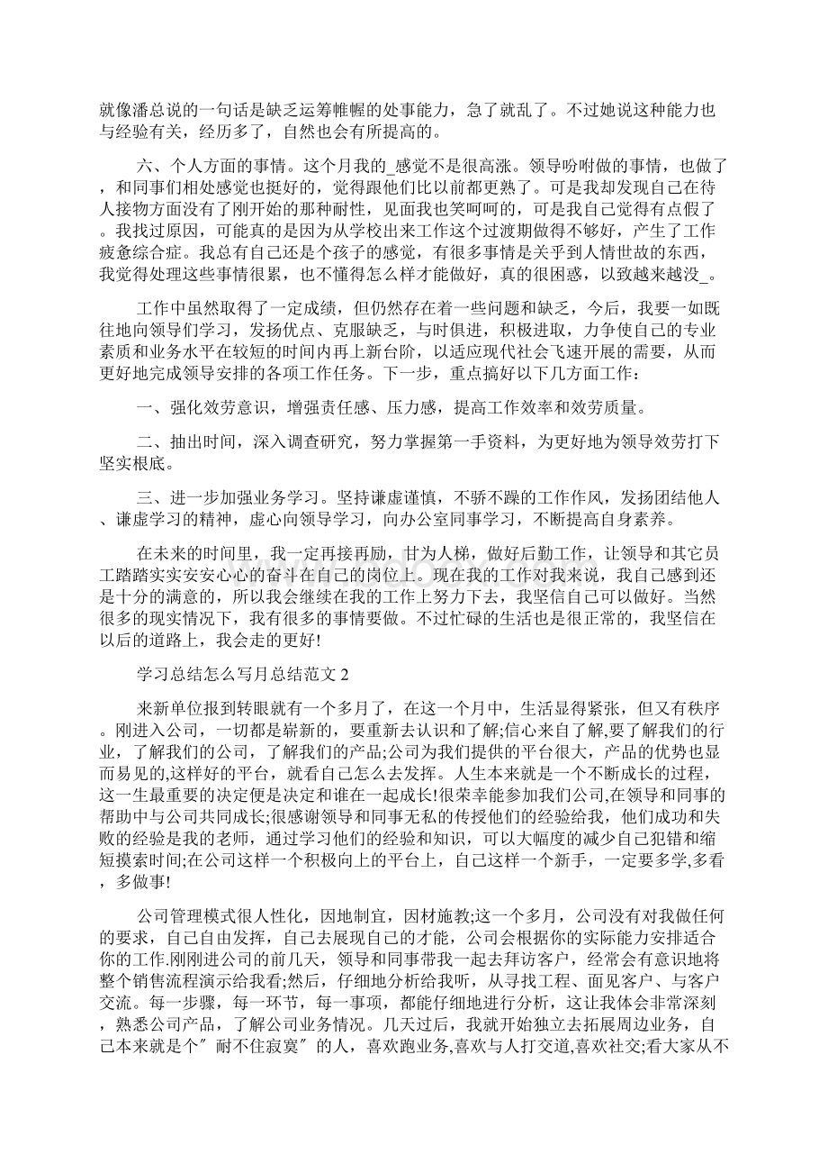 学习总结怎么写月总结范文.docx_第2页