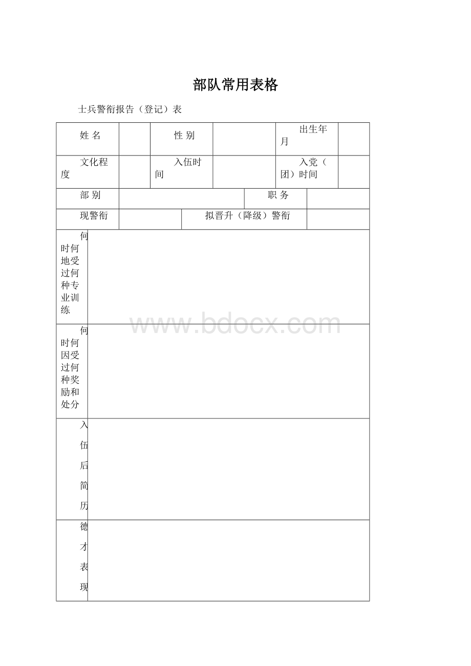 部队常用表格.docx