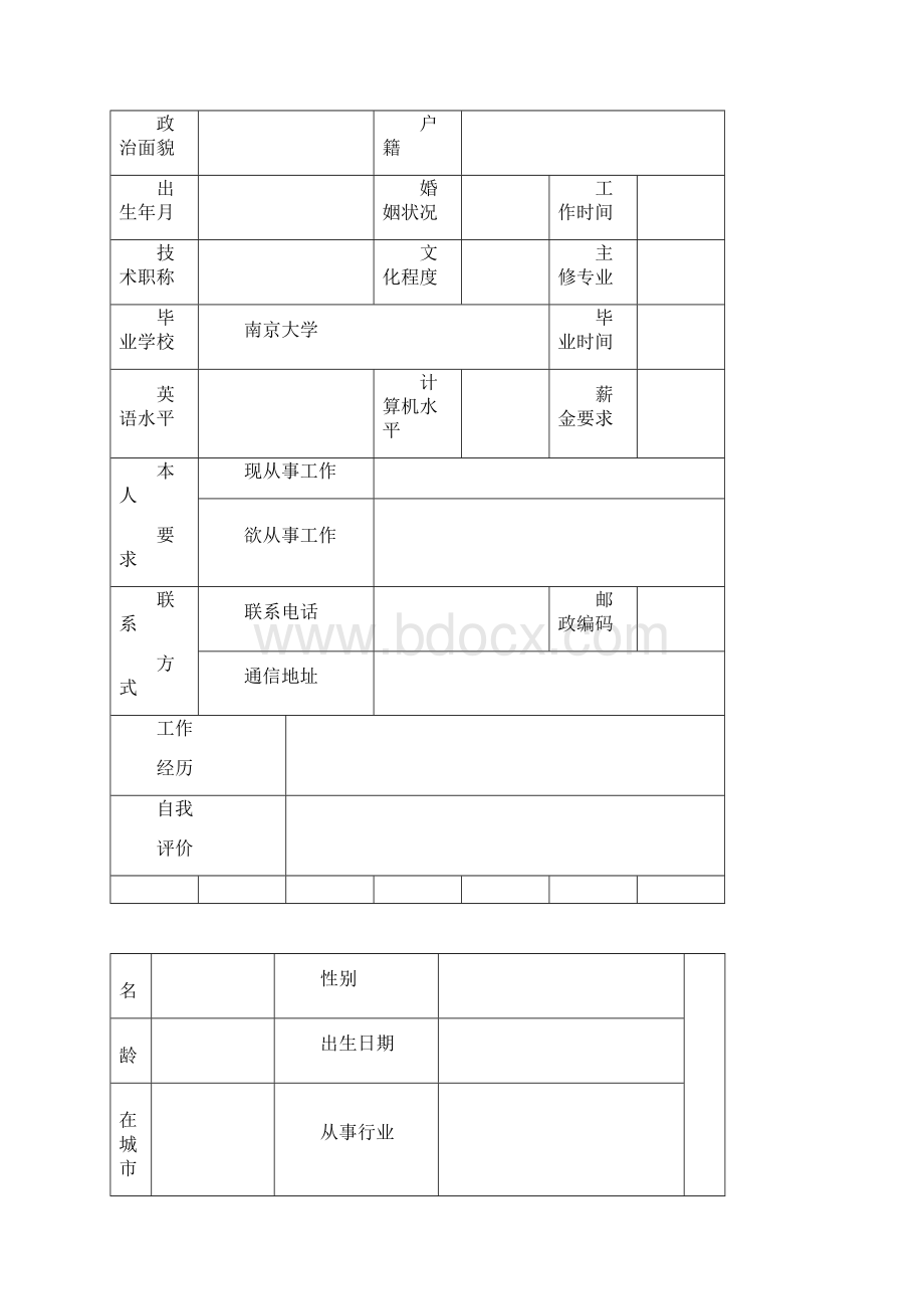 精美背景空白表格大全简历模板.docx_第3页