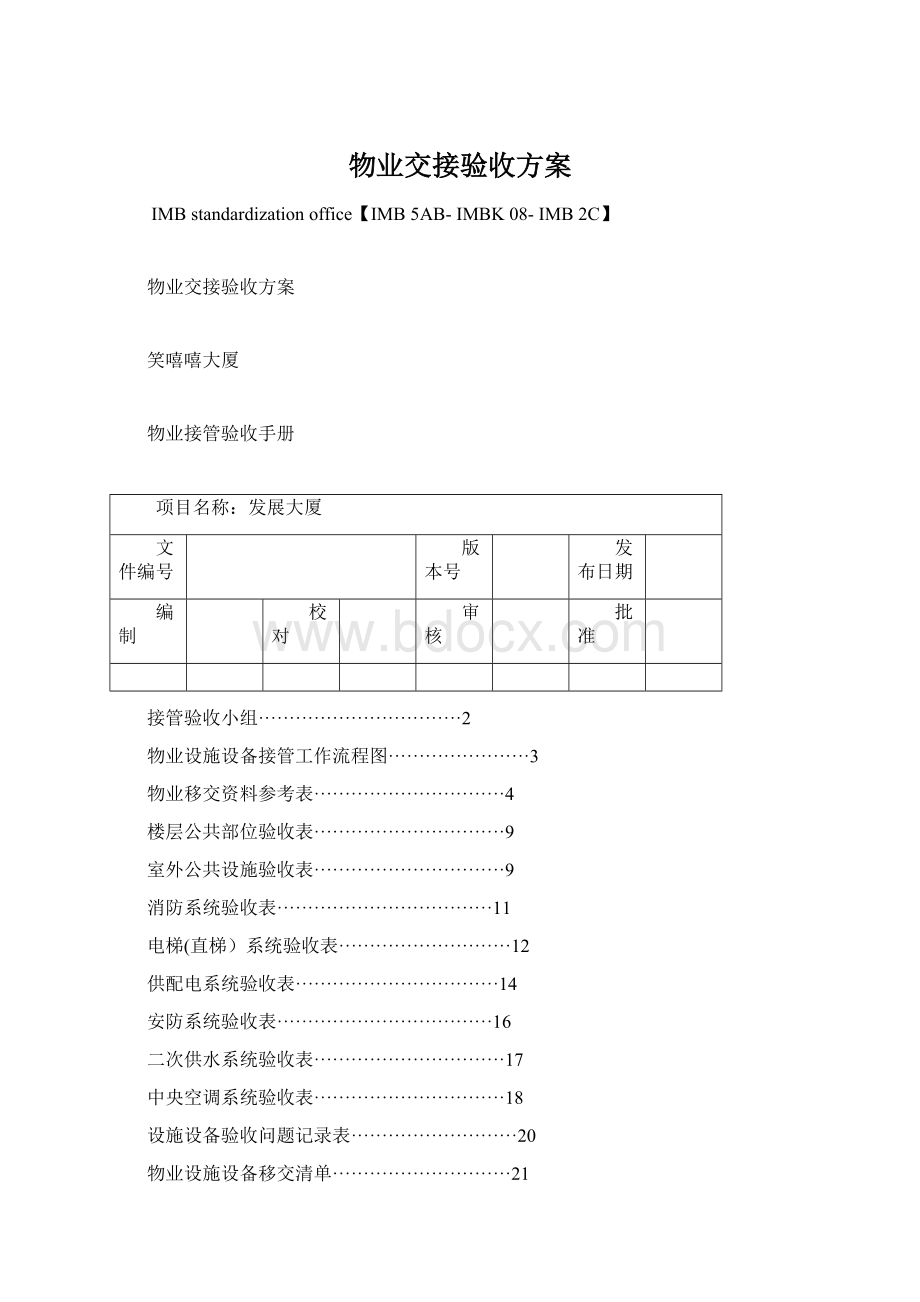 物业交接验收方案.docx