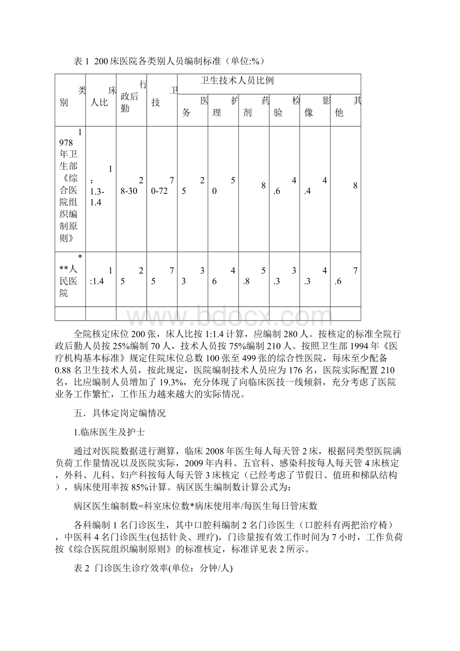 人民医院定岗定编方案.docx_第3页