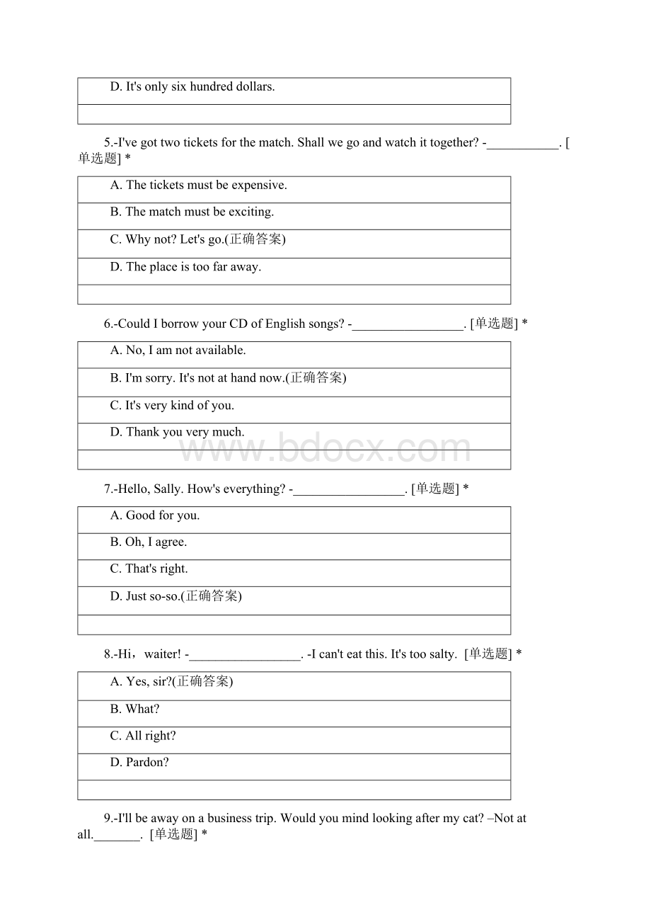 国开开放大学本科非英语专业学士学位英语统一考试样题.docx_第2页