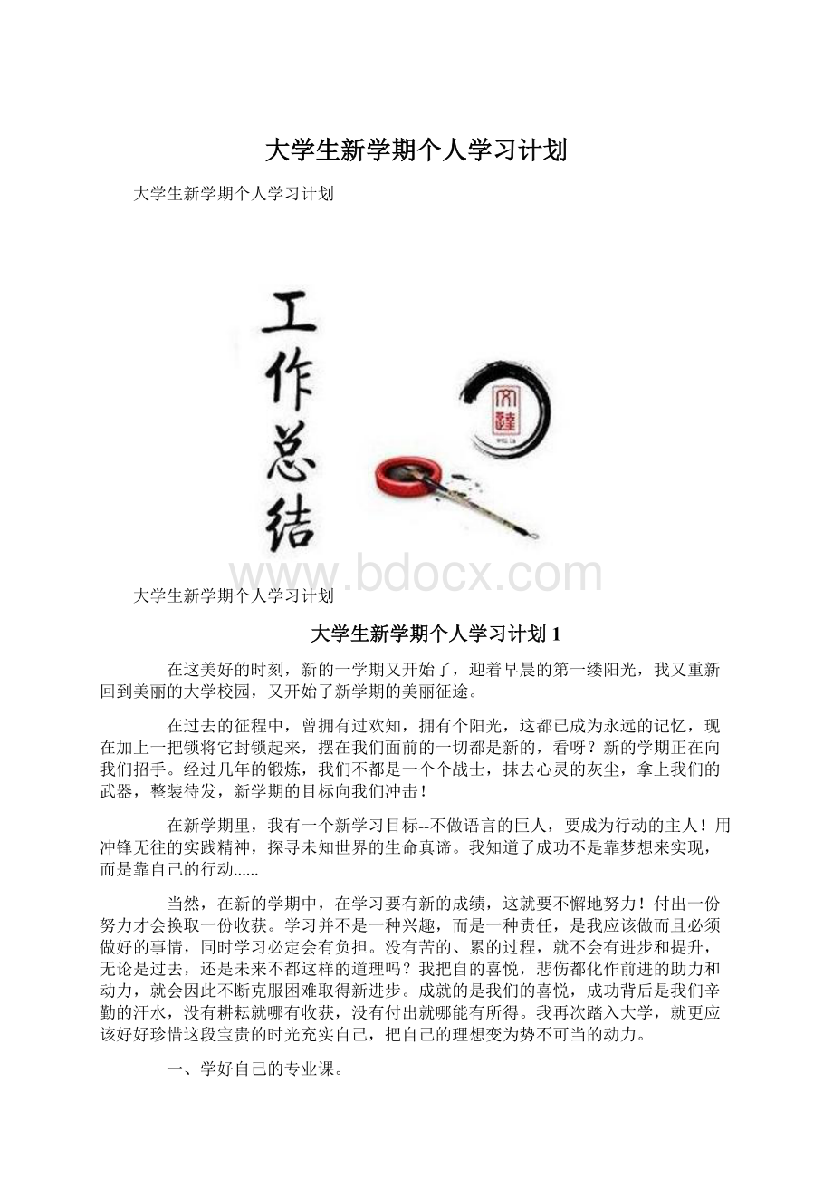 大学生新学期个人学习计划.docx