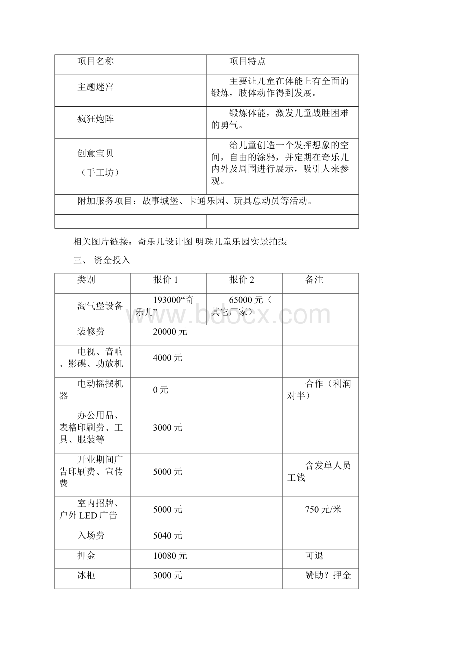 最新推荐最新最权威大型儿童乐园众筹商业计划书Word格式.docx_第2页