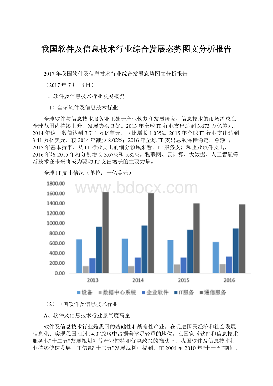 我国软件及信息技术行业综合发展态势图文分析报告Word文档下载推荐.docx