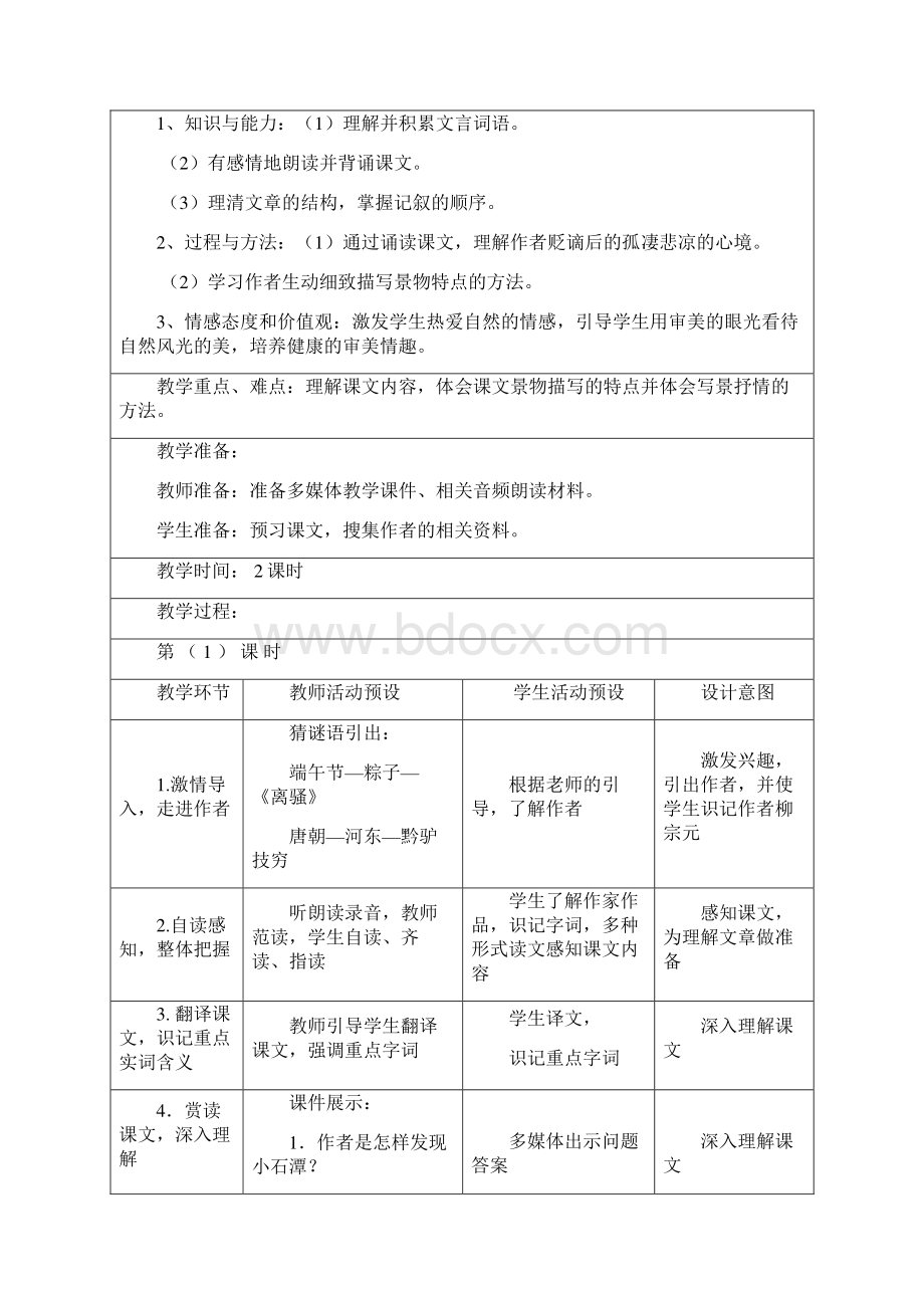 八年级语文第六单元表格式教案.docx_第2页