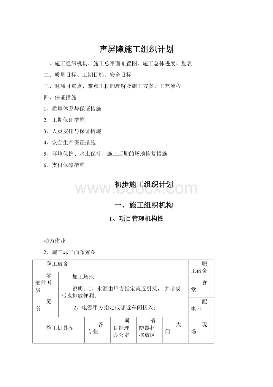 声屏障施工组织计划.docx