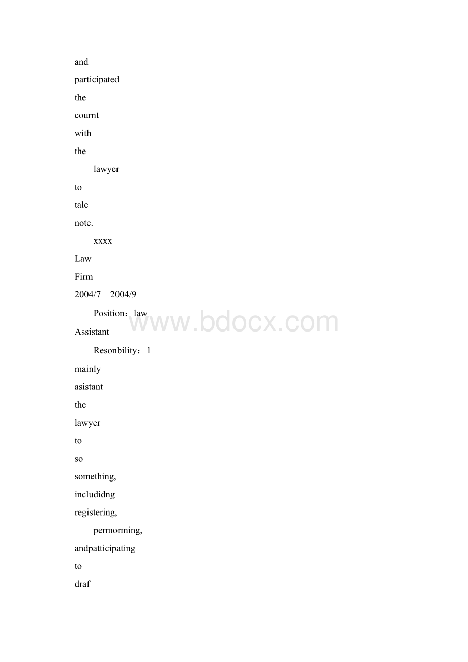 出国留学法律专业个人英文简历范文docWord文件下载.docx_第3页