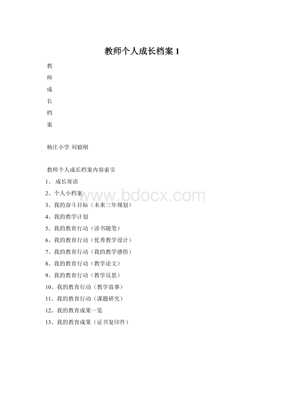 教师个人成长档案 1.docx_第1页