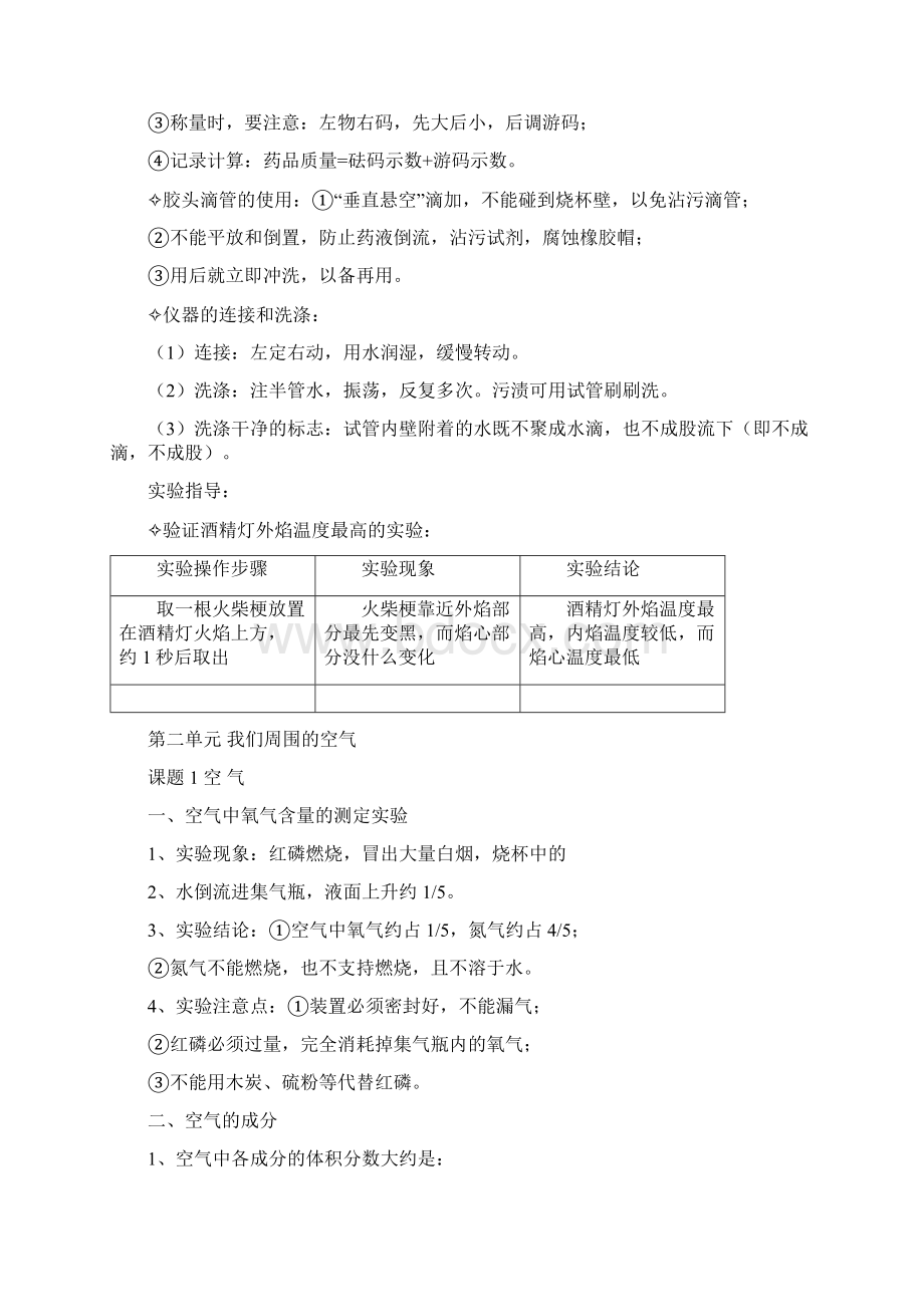 八年级化学上册知识点教学提纲.docx_第3页