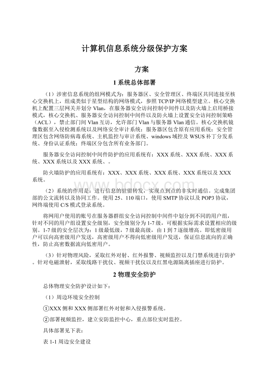 计算机信息系统分级保护方案.docx