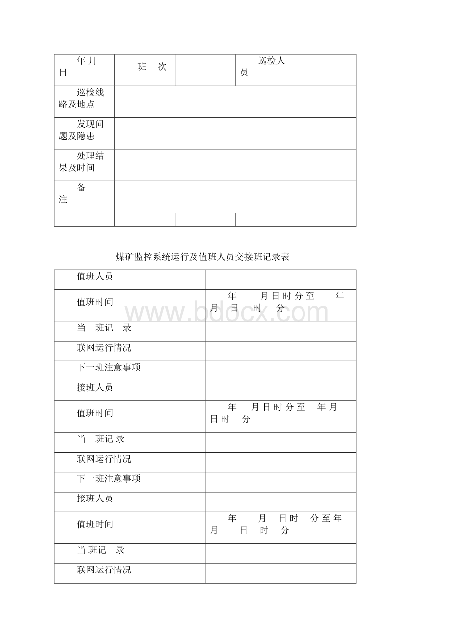 煤矿安全监控各种表格范本模板Word格式.docx_第2页