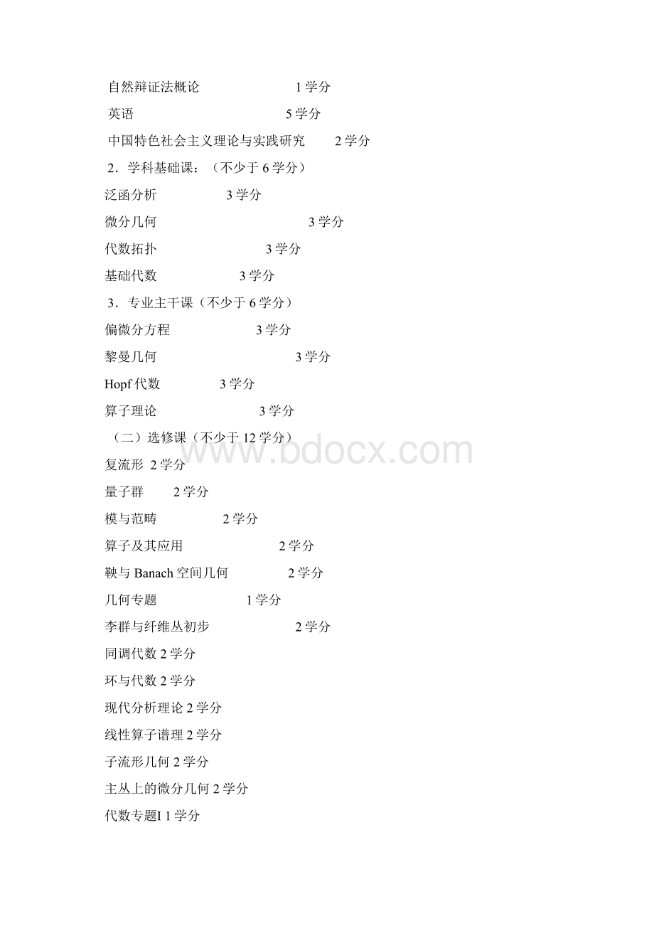 基础数学专业硕士研究生培养方案070101Word文件下载.docx_第2页