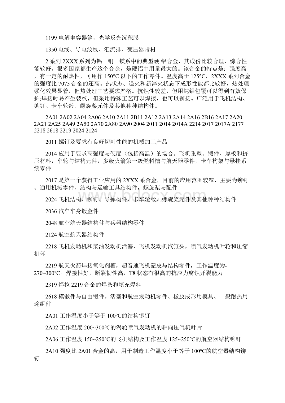 各种铝合金牌号的规格选型用途文档格式.docx_第2页