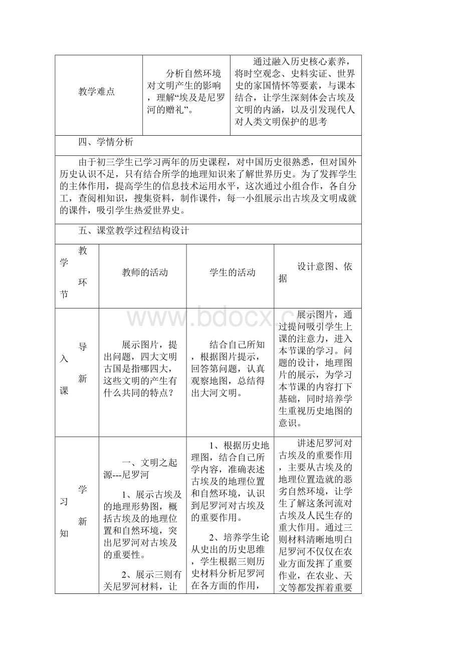 《古代埃及》公开课教学设计优秀教案Word文件下载.docx_第2页