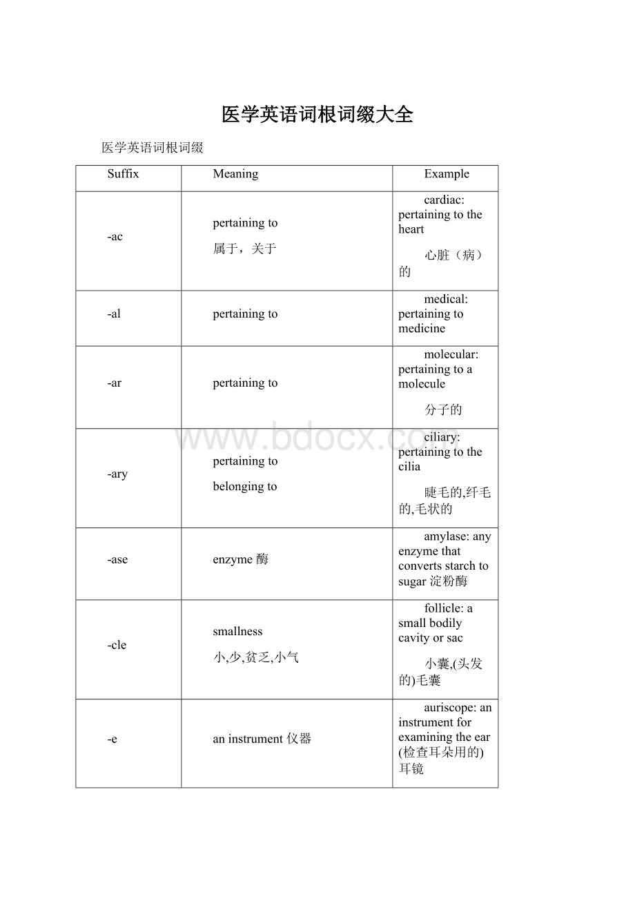 医学英语词根词缀大全Word格式.docx_第1页