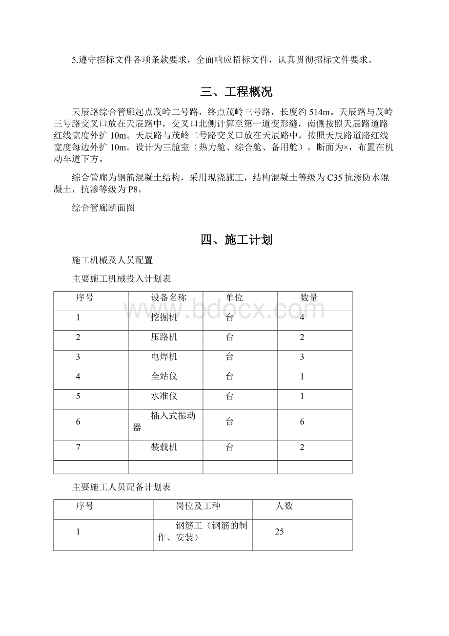 综合管廊专项施工方案文档格式.docx_第3页