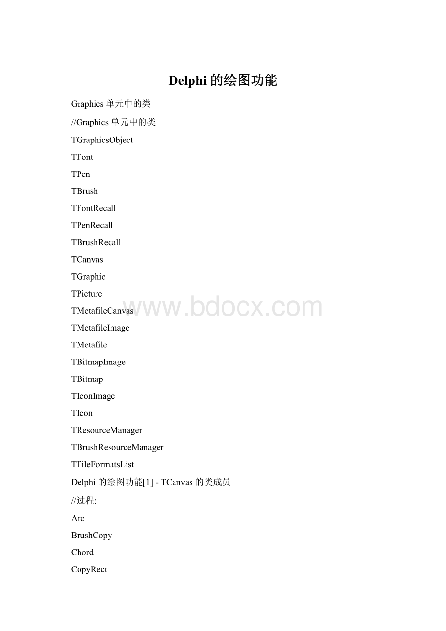 Delphi 的绘图功能Word下载.docx