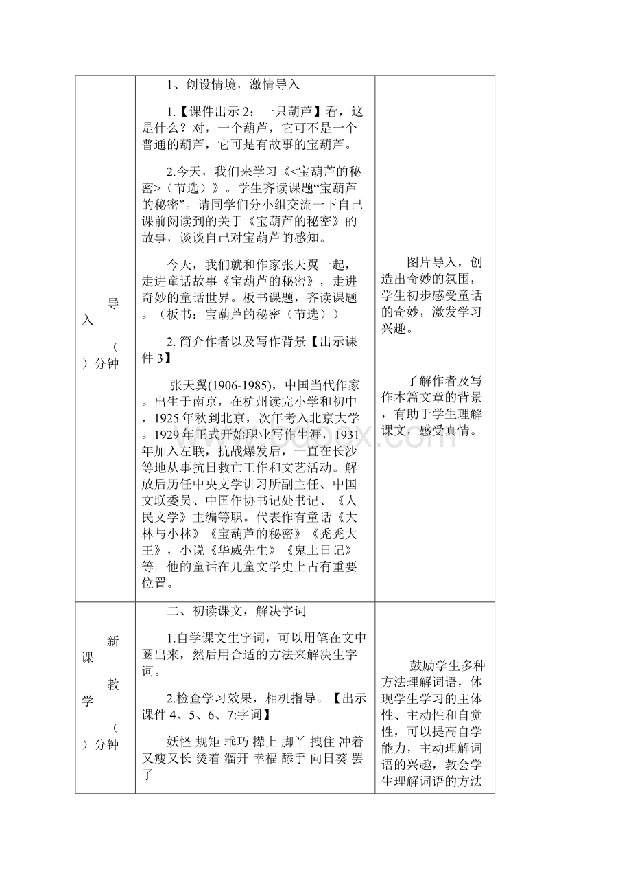 人教部编版四年级下册《语文》25 宝葫芦的秘密节选 教案表格式.docx_第2页