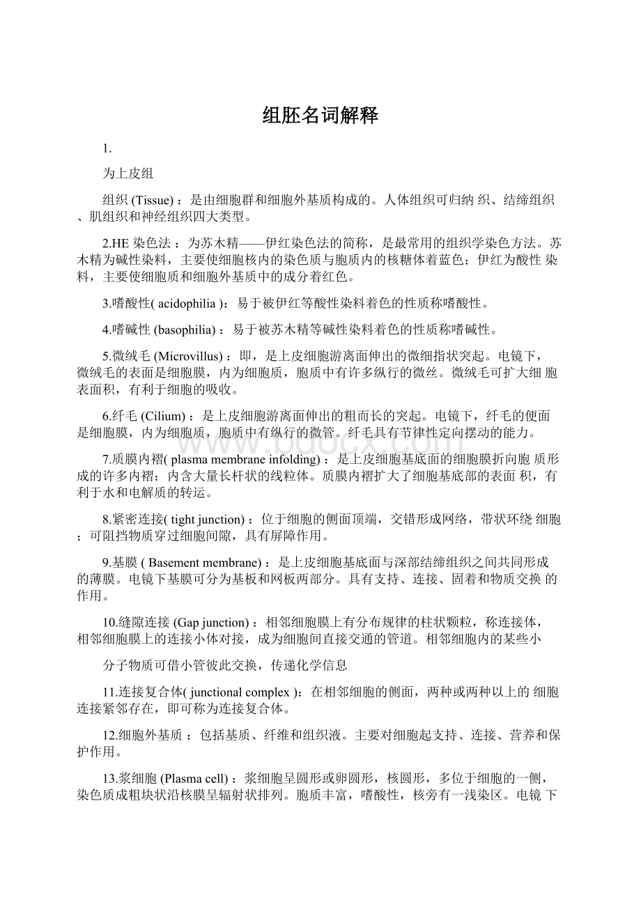 组胚名词解释Word格式文档下载.docx