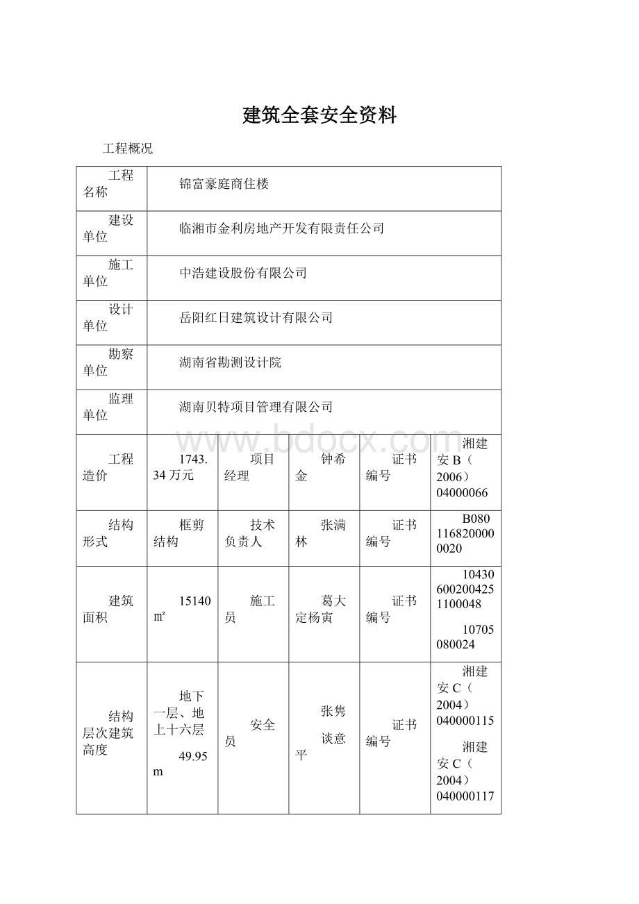 建筑全套安全资料Word下载.docx_第1页