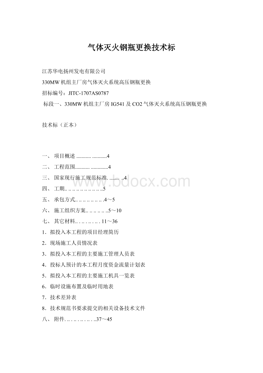 气体灭火钢瓶更换技术标文档格式.docx